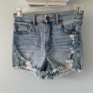 Acid-washed Denim Shorts
